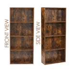 Anchor 4 Tier Bookcase Open Shelf Freestanding Bookshelf Storage Brown Greenlane Gear