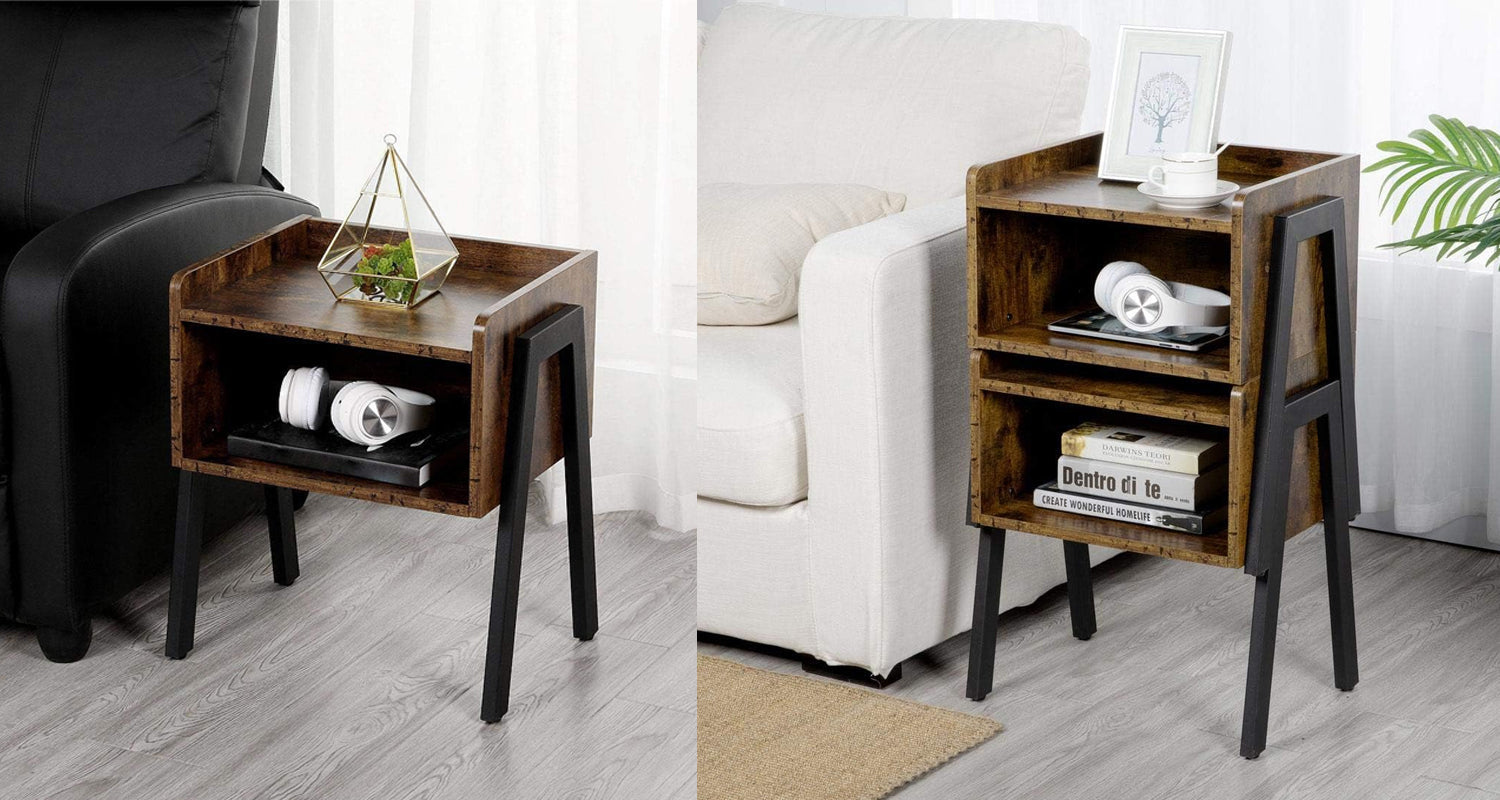 Anchor 2 Nightstand Bedside Rustic Low Side End Tables Open Front Storage Greenlane Gear