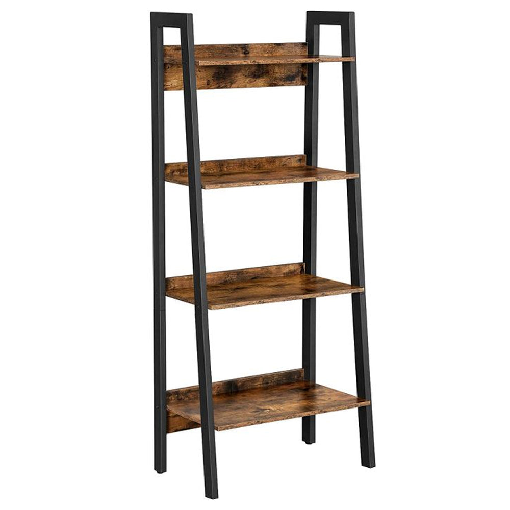 Anchor 4 Tier Home Ladder Bookshelf Industrial Bookcase - Wood Metal Frame Greenlane Gear