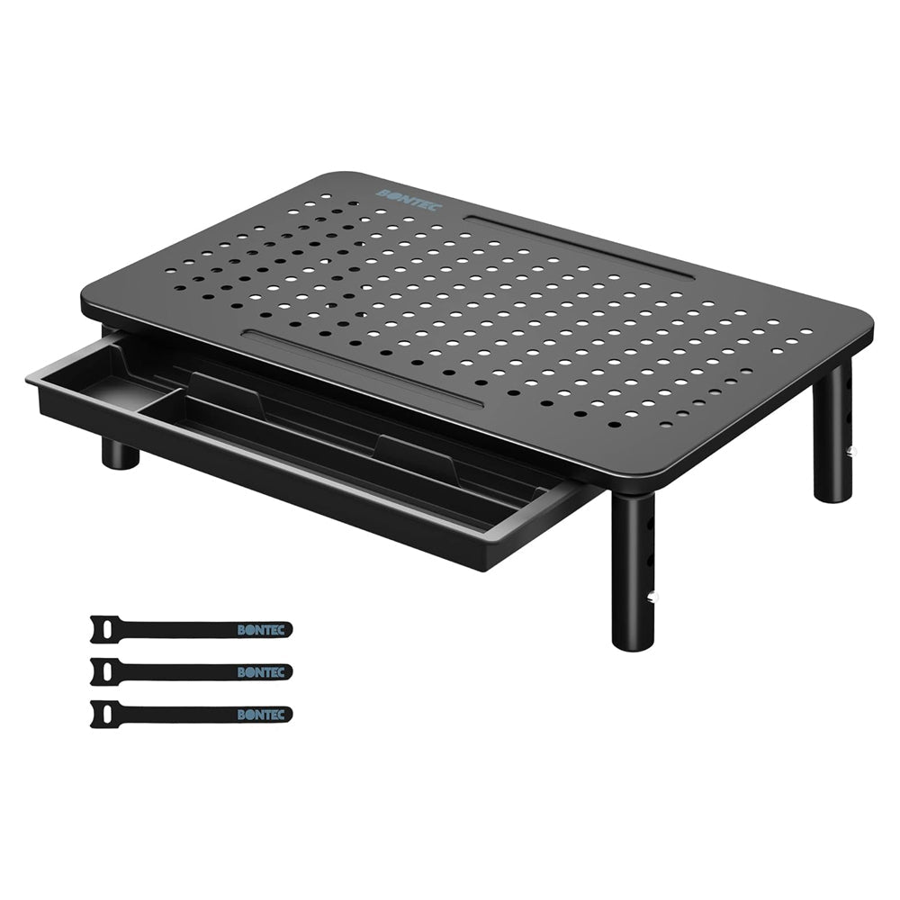 Bontec Monitor Laptop 3 Height Adjustable Desk Riser Stand Storage Drawer Greenlane Gear