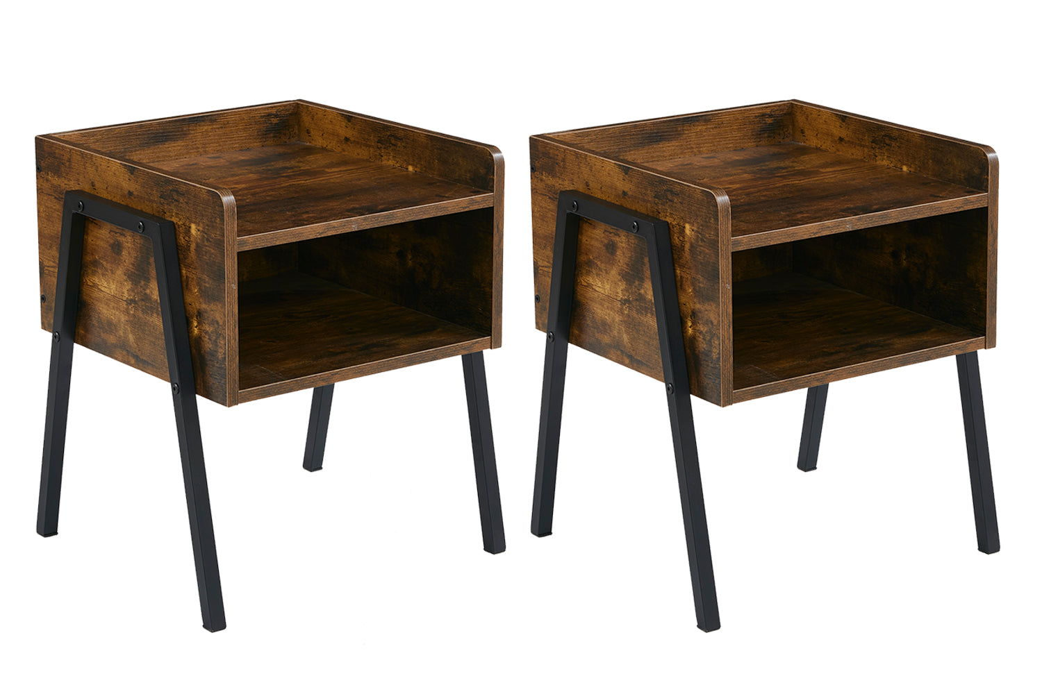 Anchor 2 Nightstand Bedside Rustic Low Side End Tables Open Front Storage Greenlane Gear