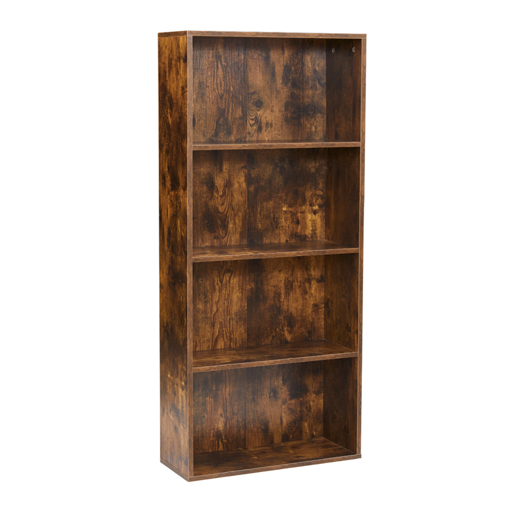 Anchor 4 Tier Bookcase Open Shelf Freestanding Bookshelf Storage Brown Greenlane Gear