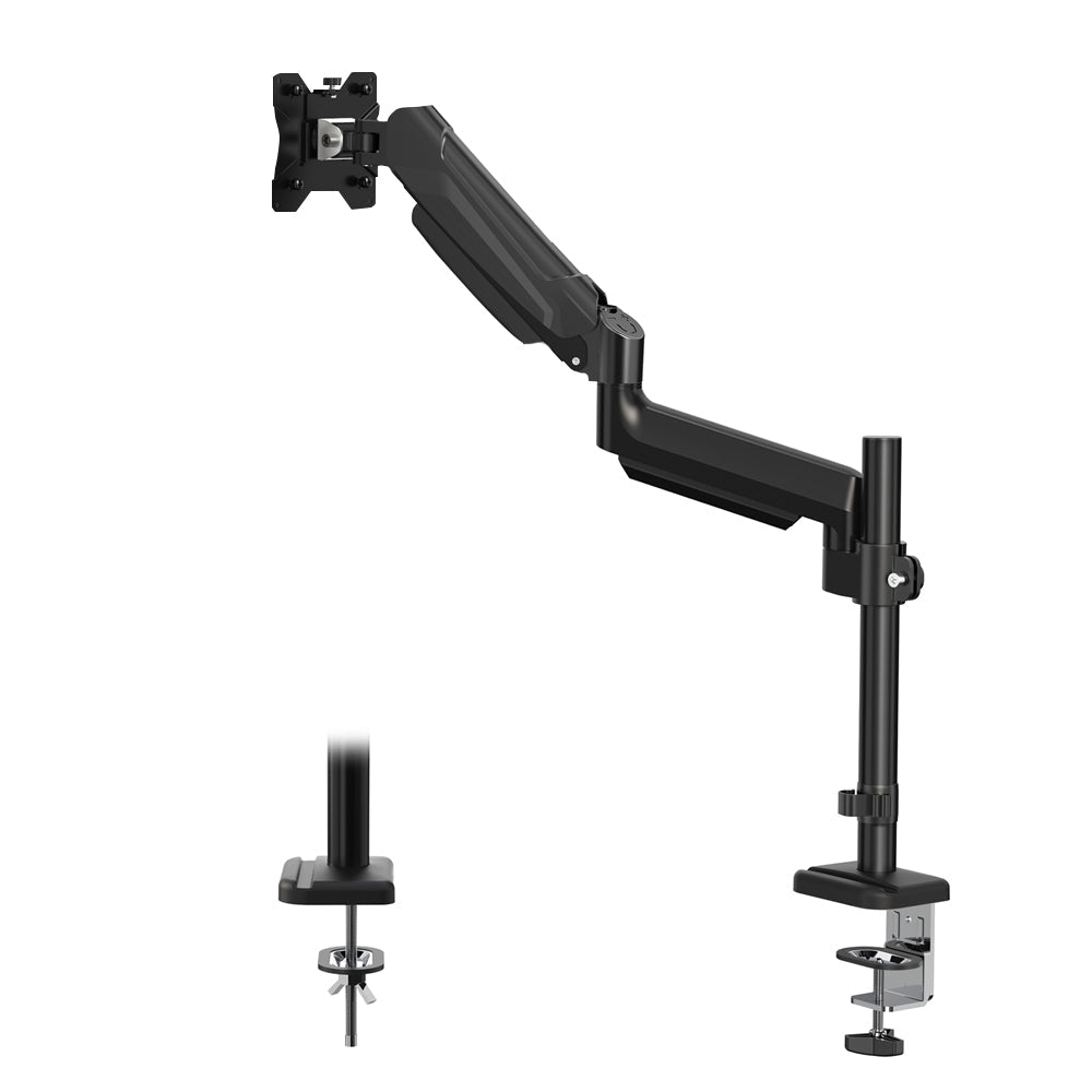 Bontec Single Monitor Mount 34" Gas Spring Arm Pole Stand Max Height 635mm Greenlane Gear