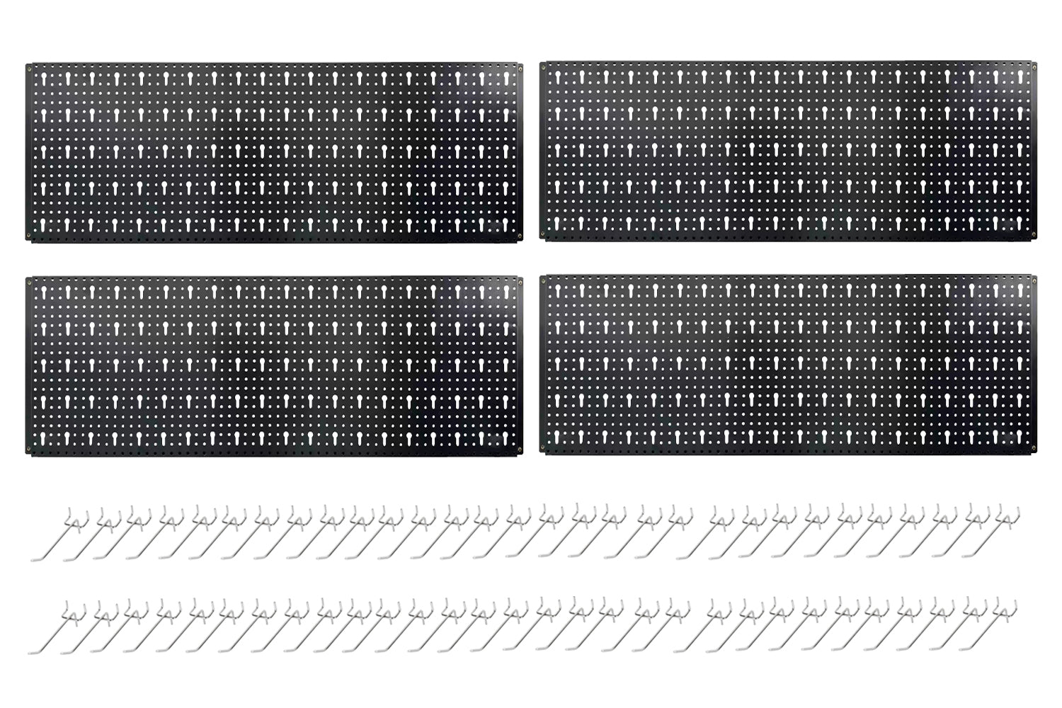 Anchor 4 Wall Mounted Storage Peg Board Panel 100x30cm Pegboard + 60 Hooks Greenlane Gear