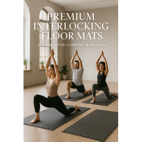 Anchor 48 Interlocking Non-slip Soft Foam Floor Mat Tiles for Gym Home