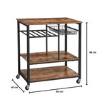 Anchor 2 Tier Kitchen Units Cart Trolley on Wheels with Wine Rack & Basket Greenlane Gear