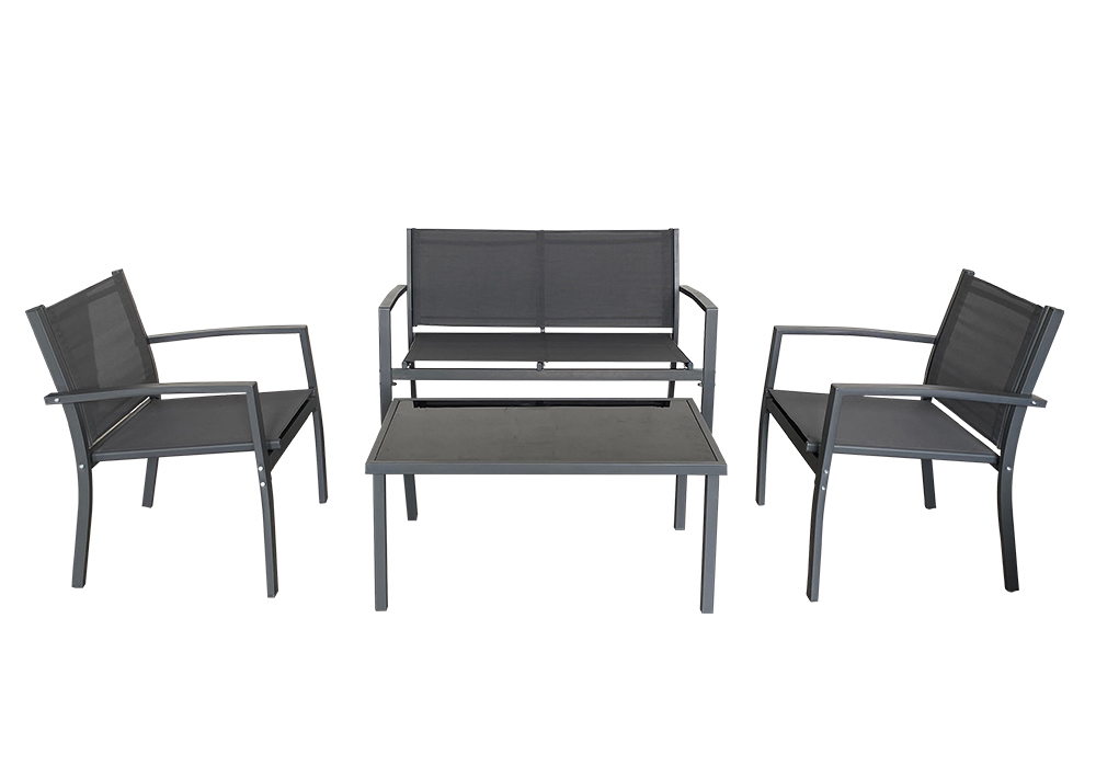 ZZFD-Anchor Indoor Outdoor Patio Bistro Set Glass Table 2 Single Chair 1 Double
