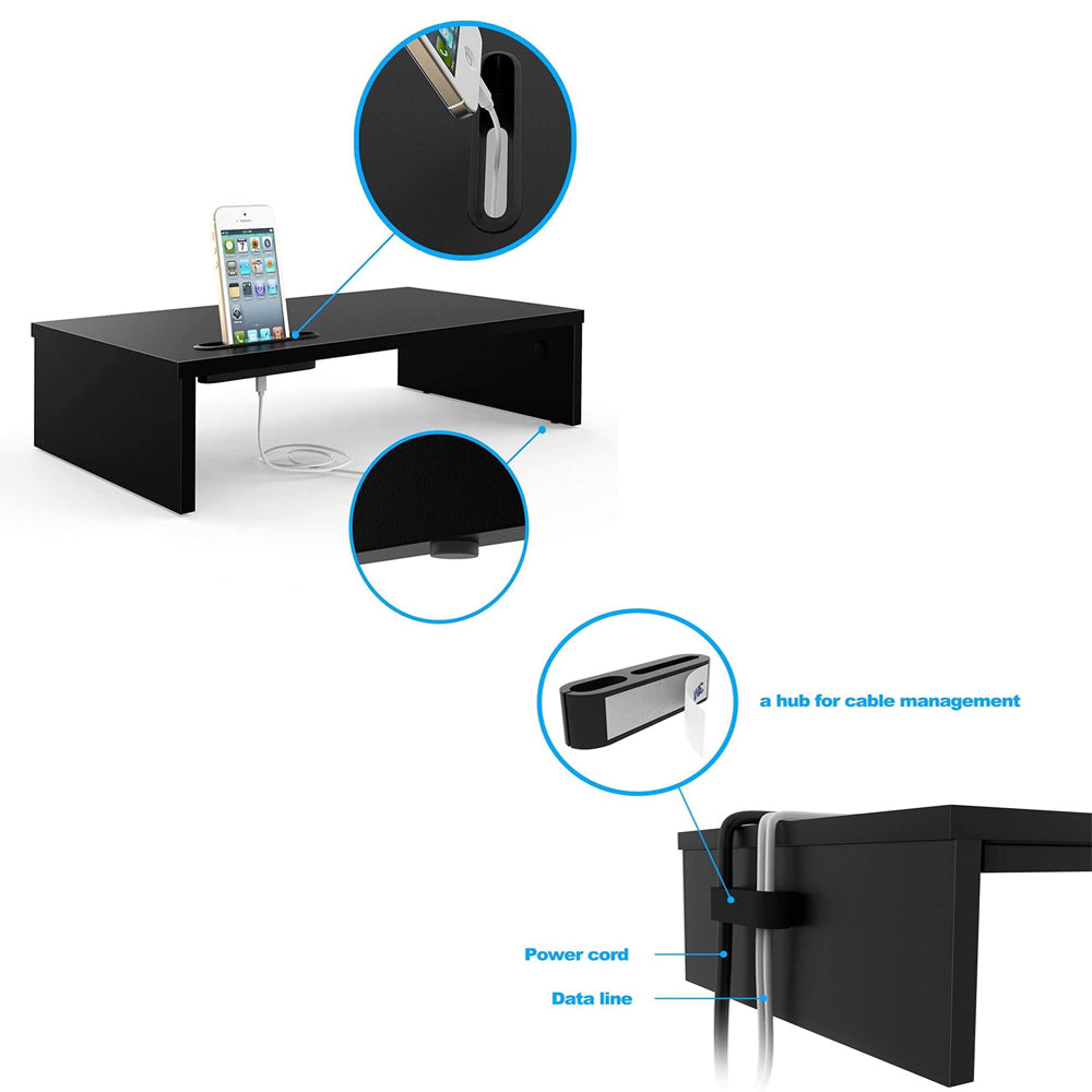 Bontec Table Top Desktop Monitor Computer Stand Riser & Phone Holder ...